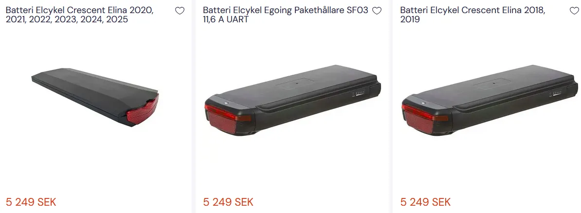 Vad kostar ett batteri till en elcykel