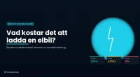 Beräknare som visar laddkostnad för elbil hemma och vid snabbladdare