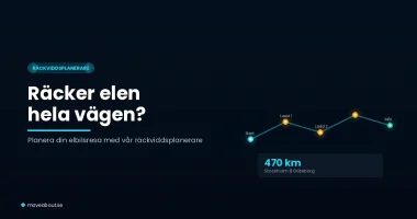 Räckviddsplanerare som visar om elbilen klarar resan på en laddning